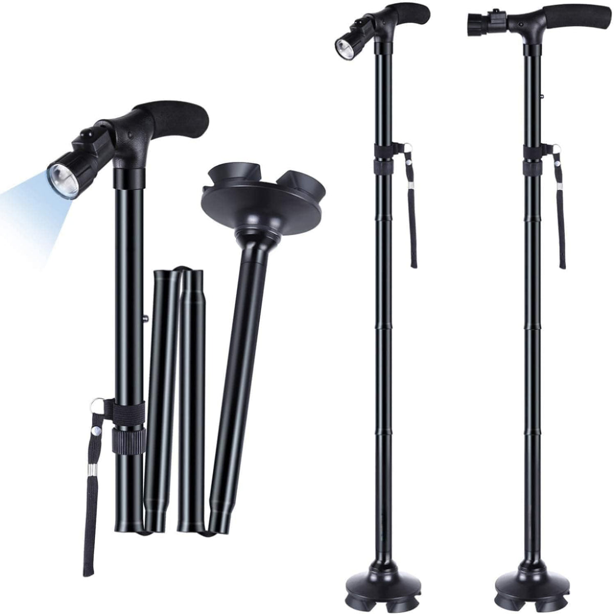 Walking Stick Collapsible with Led Light